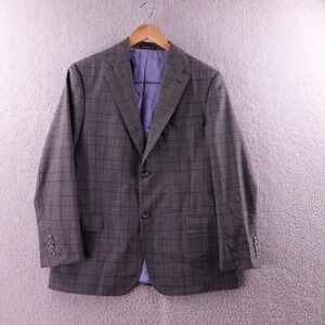 J Hilburn Tailored Fit Plaid Wool Vitale Barberis Canonico Jacket Mens 41